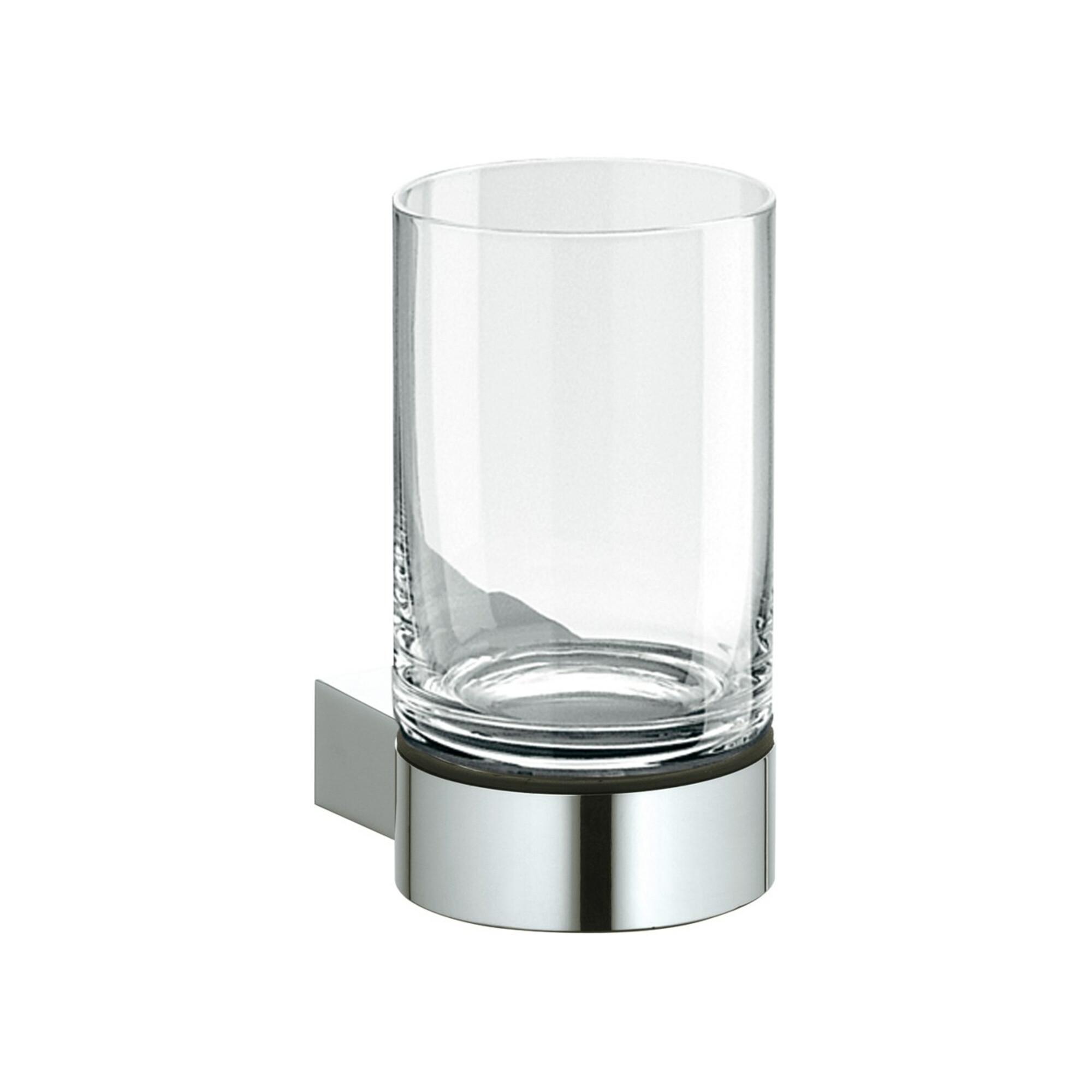 Keuco Glashalter Plan m Echtkr.-Glas u Ha, edelst./schwarzgrau (14950079000)