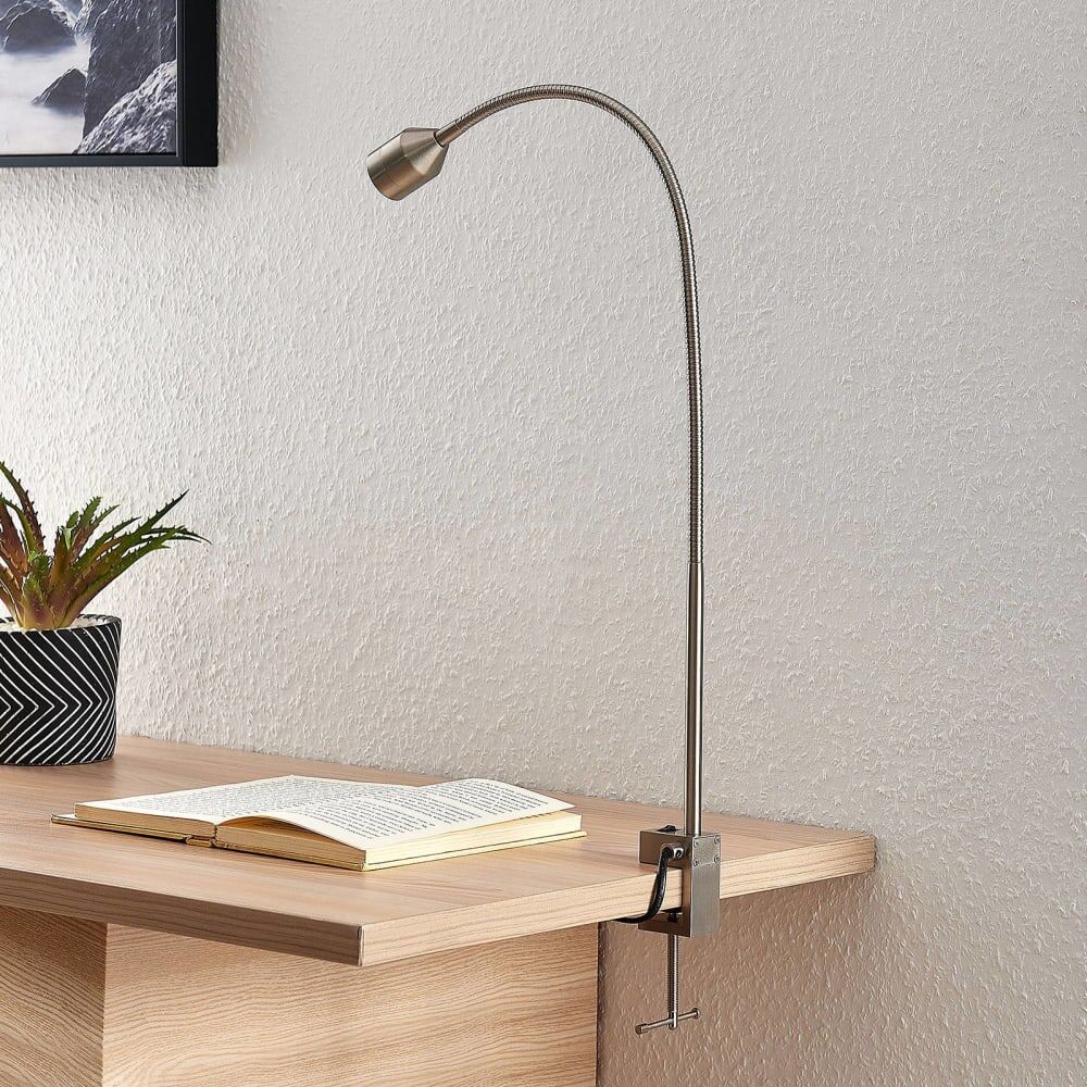Lindby Lámpara de pinza de aluminio gris