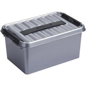 Sunware Aufbewahrungsbox Q-Line Box 78200628, 6L, Kunststoff, grau, A5, 31 x 20 x 14cm