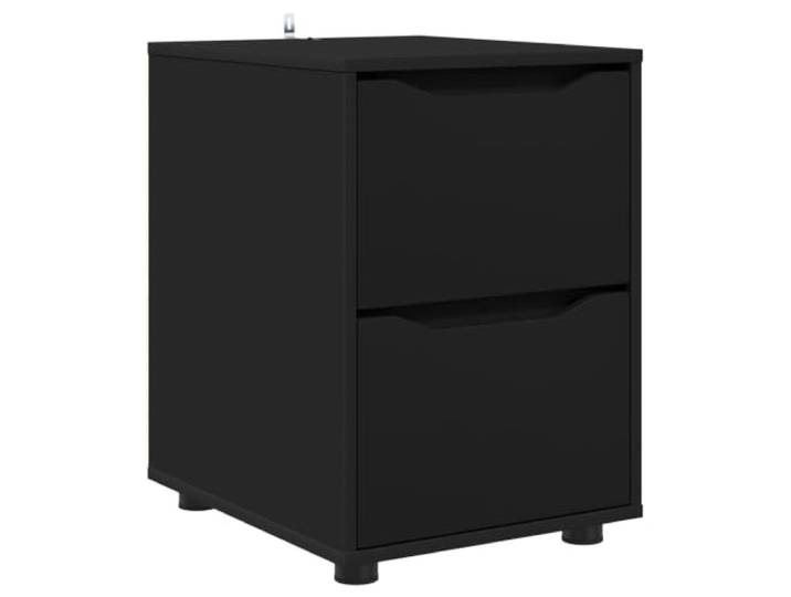 HKLGBVCR Aufbewahrungsschrank, 40 x 48 x 57 cm, Holz, Schwarz Minimalistisches rechteckiges Design, Kugelführungen, höhenverstellbar, Duttbeine, Trockenreinigung