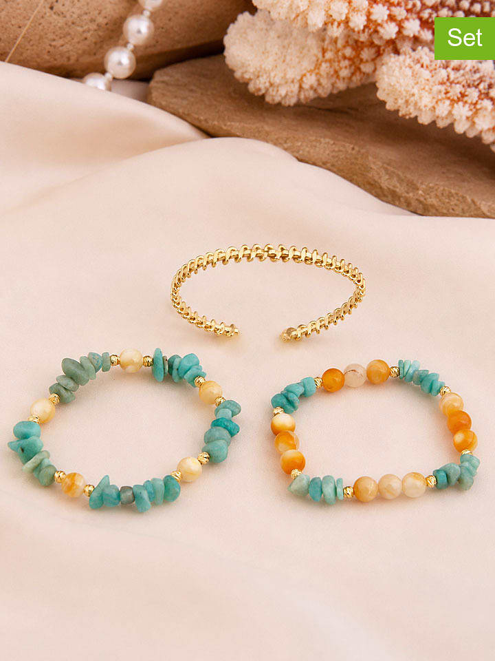 L'Atelier de Gaia 3er-Set: Armschmuck mit Edelsteinen - onesize