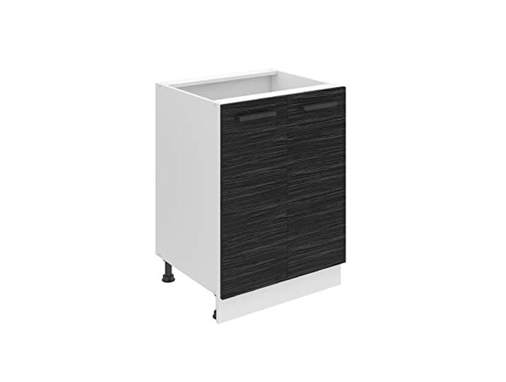 Belini Unterschrank SD2 60 cm, ohne Arbeitsplatte, Königliches Ebenholz Küche, Küchenunterschrank Breite, Küchenschrank mit 2 Türen