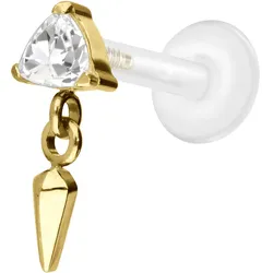 PTFE Labret mit Innengewinde + Titan-Aufsatz KRISTALLDREIECK + SPITZE