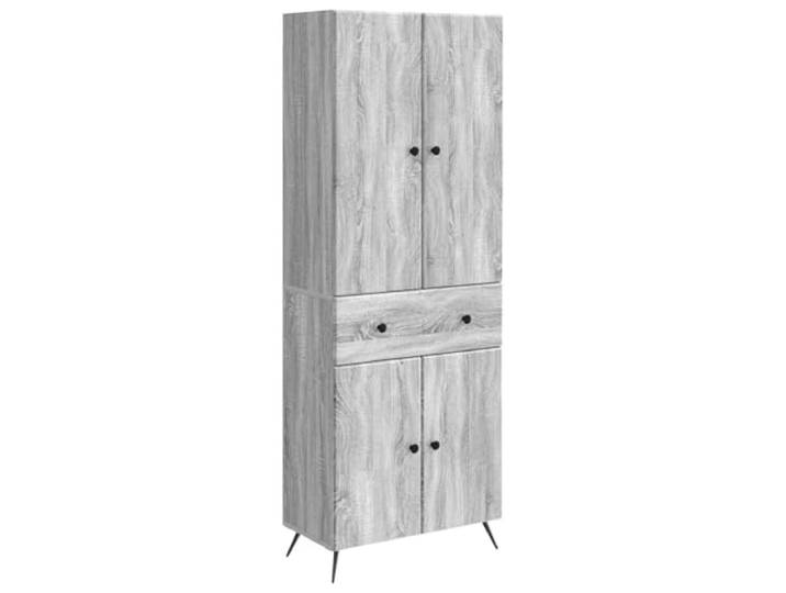 PUGYNBK TV-Möbel Sonoma Grau, 2 Stück, mit ergonomischer Rückenlehne Regal mit Tür, modulares Design, Fächer, einfache Reinigung, edle Verarbeitung