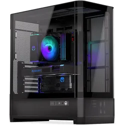 Endorfy Aquarius 8000 Flex (schwarz, Panoramaglas) (ATX, E-ATX, mATX, Mini-ITX, SSI CEB), PC Gehäuse, Schwarz