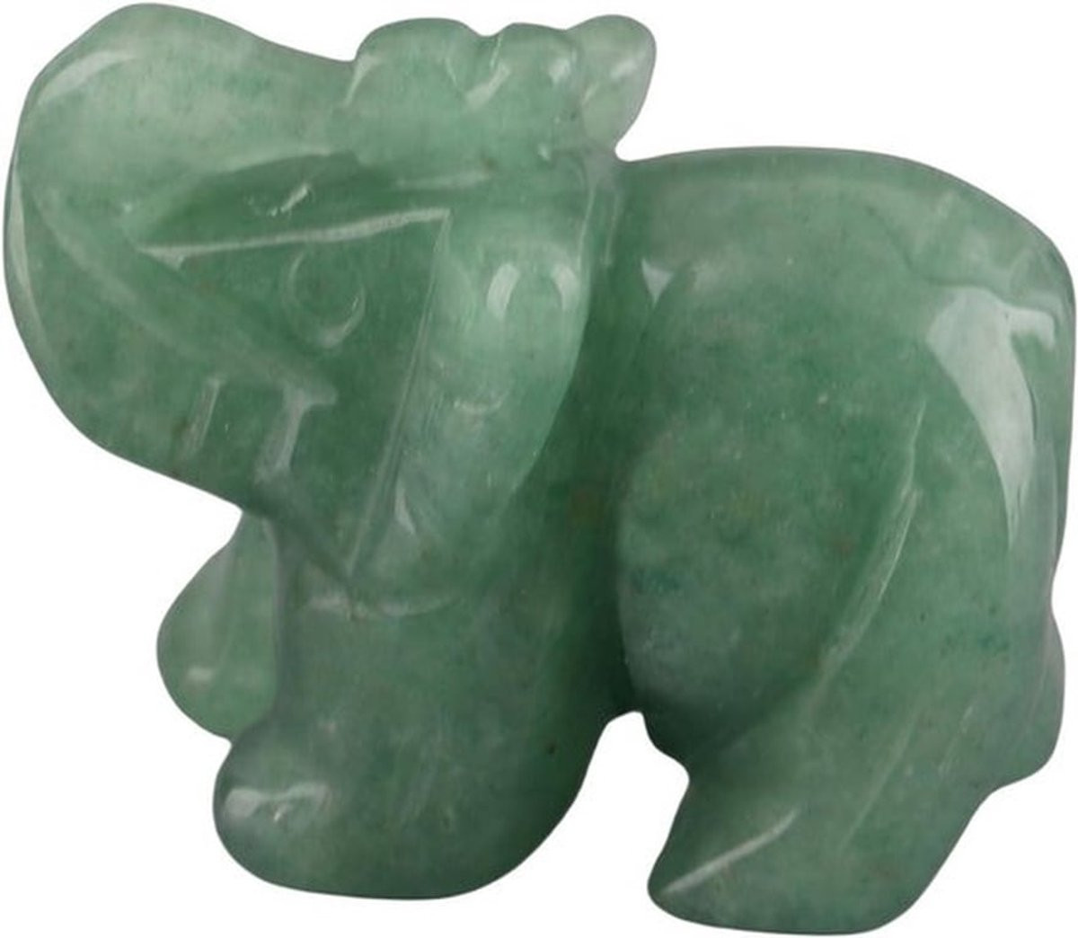 Groen Natuursteen Olifant Figuur Jade Woondecoratie 3,8 cm