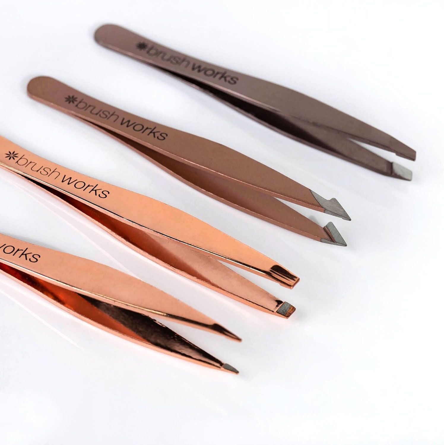 BRUSHWORKS The Complete Combination Tweezer Set Gold