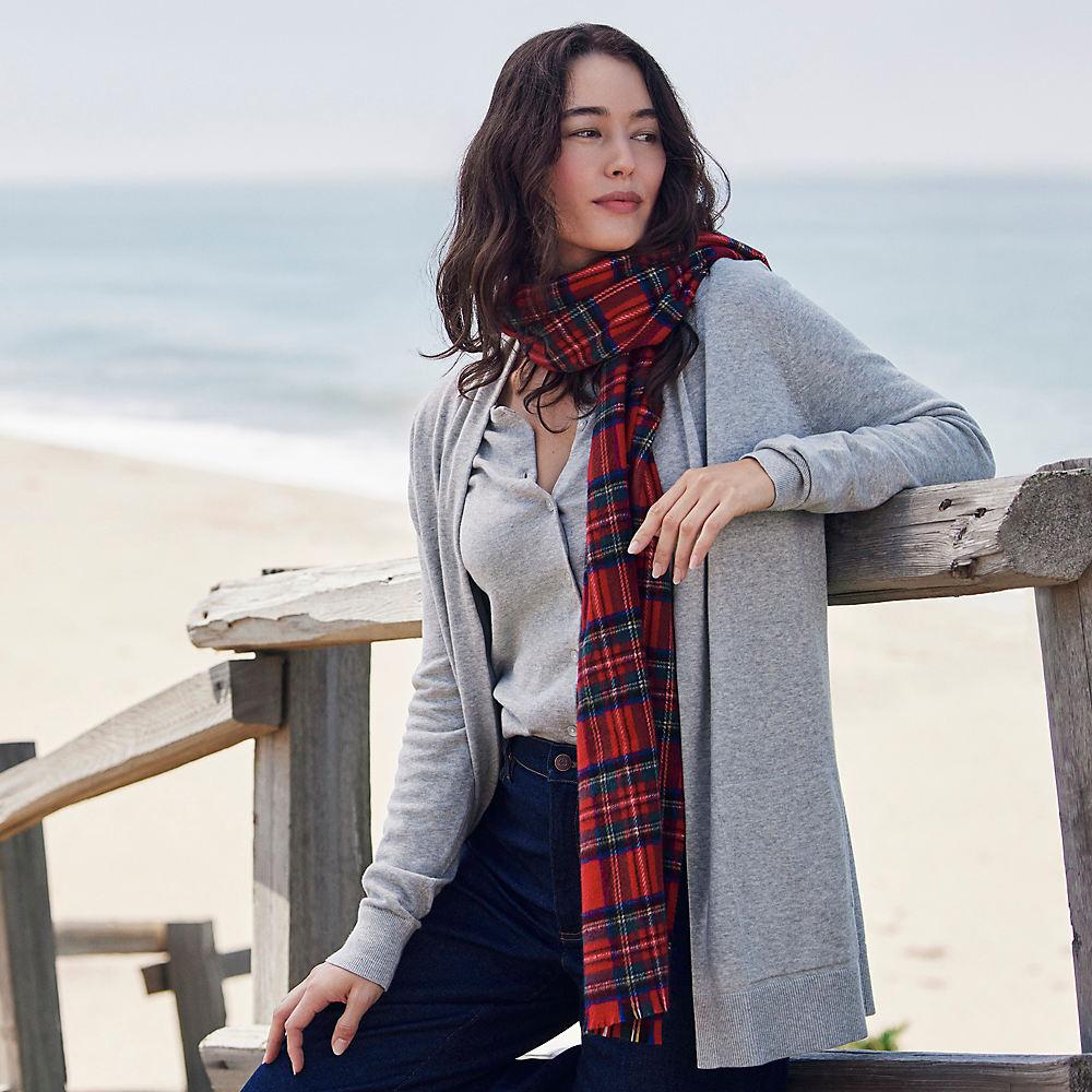 Offener Cardigan für Damen, Damen, size: regular, Grau, Baumwolle, by Lands' End