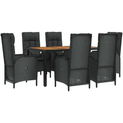 vidaXL, Gartentisch + Balkontisch, Friedenfels (6x Stuhl + Tisch) (150 x 90 x 75 cm)