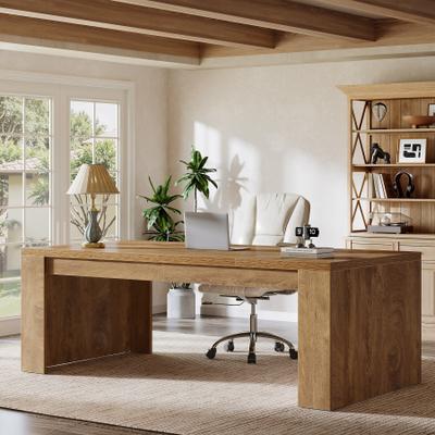 OEM "70.9"" Wood Computer Desk, Executive Office Desk, Home Office Writing Workstation Business Accent Desk"
