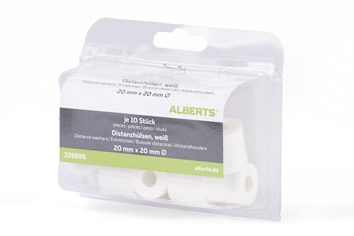 Alberts 338695 Afstandshuls, ingeperst, wit kunststof, set van 10