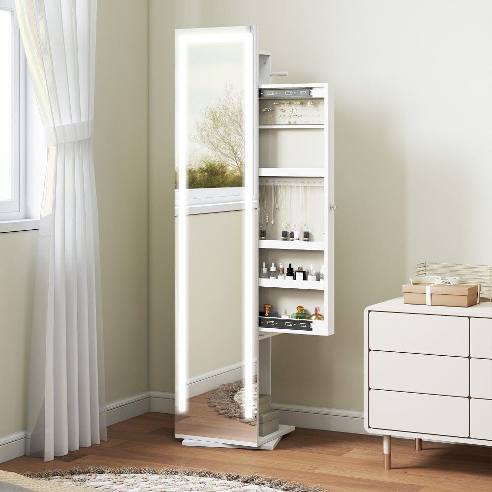 Homcom Armario joyero 38.5x38.5x172.5 cm blanco