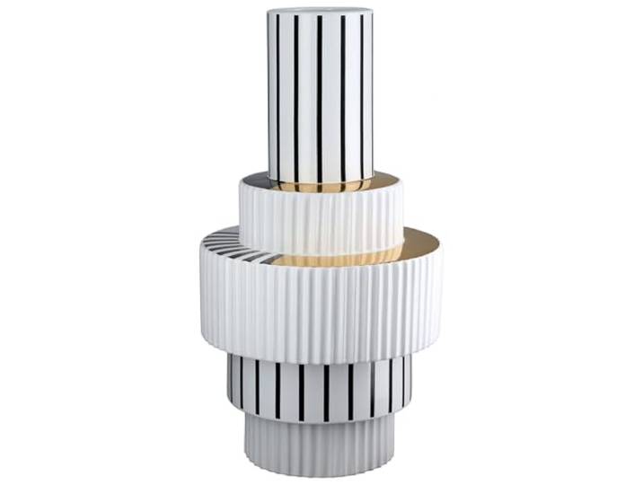 GILDE Livello Vase de Sol\, en céramique\, Blanc\, émaillé\, étanche\, Hauteur : 46 cm x Ø 24 cm