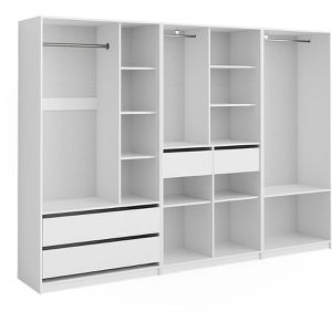 Vicco Kleiderschrank Elmo, 3er Set, weiß, ohne Tür mit Schubladen, (B/H/T) 280 x 200 x 50cm