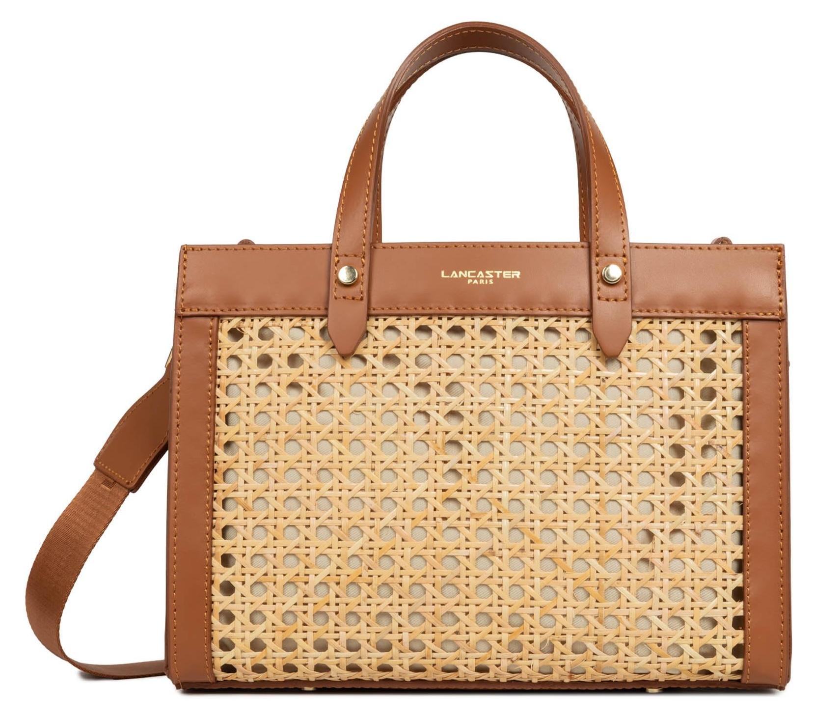 Kleine Handtasche Rattan Kamel