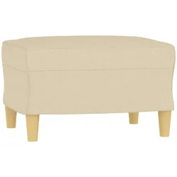 Décoshop26 - Fußhocker/Hocker 60 x 50 x 41 cm in cremefarbenem Stoff DEC030141 DEC030141