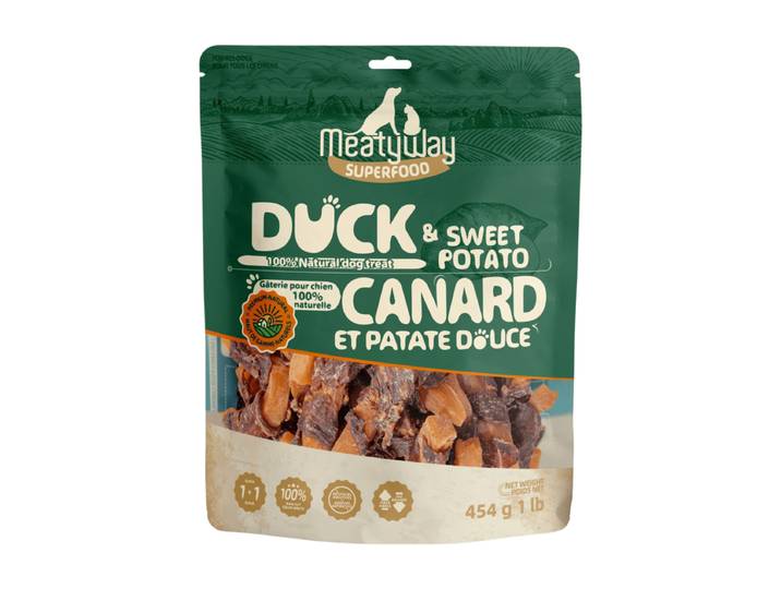 MeatyWay Friandises pour chien au canard et à la patate douce 454 g