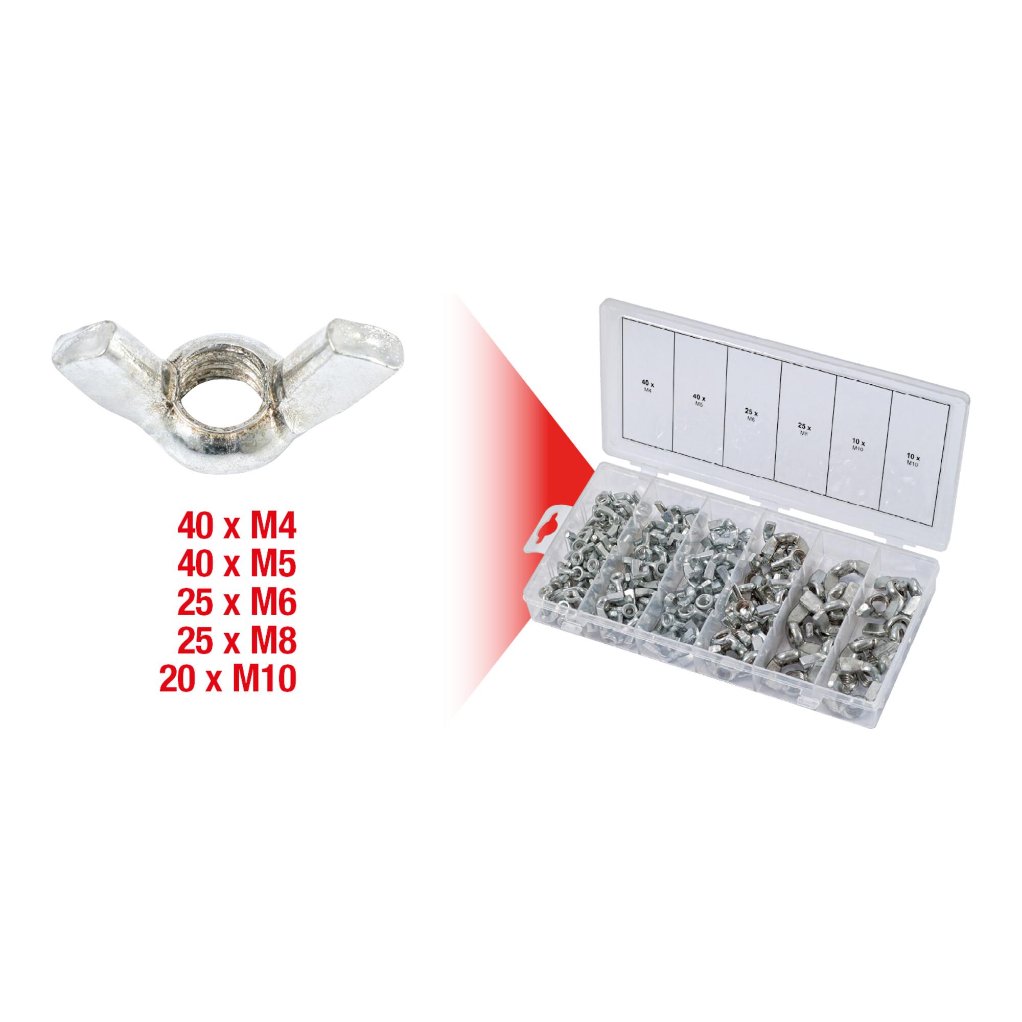 KS Tools Flügelmuttern-Sortiment 150-teilig aus Edelstahl, 9700470 (970.0470)