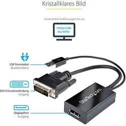 StarTech Dvi To Displayport Adapter (DisplayPort), Video Adapter, Schwarz