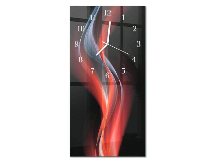 Tulup Wanduhr 30x60 cm - Strand, Mehrfarbig, Glas, Rechteckig, 30x60x0.4 cm, Dekoration, Uhren, Wanduhren