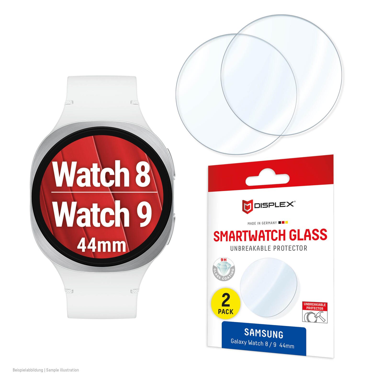 DISPLEX Unzerbrechliches Smartwatch Glass für Samsung Galaxy Watch 8 (44mm) 02209