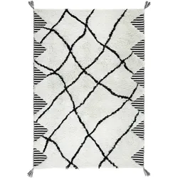 Webteppich Eliano in Schwarz/Beige ca. 160x230cm