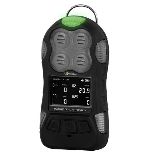 PCE Instruments Mehrgasmessgerät PCE-GA 25 |Brennbare Gase: 0...100%LEL |O2: 0...30%vol |CO: 0...1000 ppm |H2S: 0...100 ppm