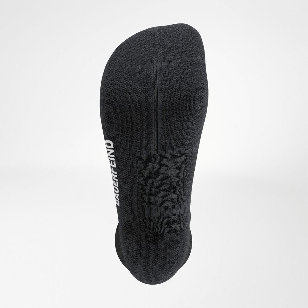 Sportsocken BAUERFEIND "RUN PERFORMANCE COMPRESSION SOCKS", Damen, Gr. 39-42, Sockengrösse, schwarz (schwarz, m), Obermaterial: 77% Polyamid, 18% Polypropylen, 5% Elasthan, Socken Sportsocken, atmungsaktives High-Performance-Gestrick, gezielte Kompression