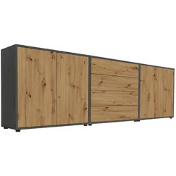 Sideboard Mailand Set 5 Anthrazit/Eiche