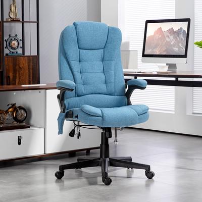 HOMCOM 6 Point Linen Vibrating Heat Massage Executive Office Chair