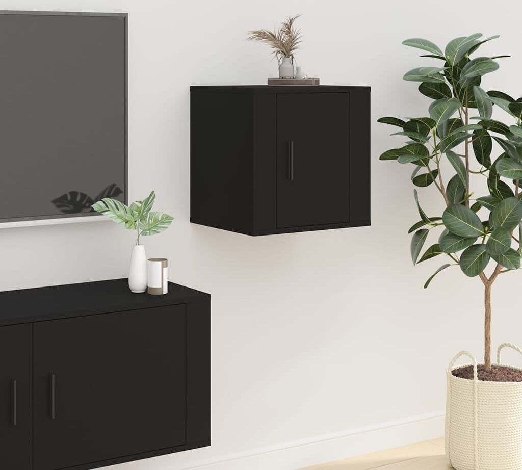 vidaXL Muebles para TV de pared 2 uds negro 40x34,5x40 cm Negro