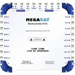 MegaSat 0600153 SAT Multischalter Eingänge (Multischalter): 9 (8 SAT/1 terrestrisch) Teilnehmer-Anzahl: 16