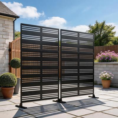 Uixe Set 2 Freestanding Metal Outdoor Privacy Screen Decorative Panel
