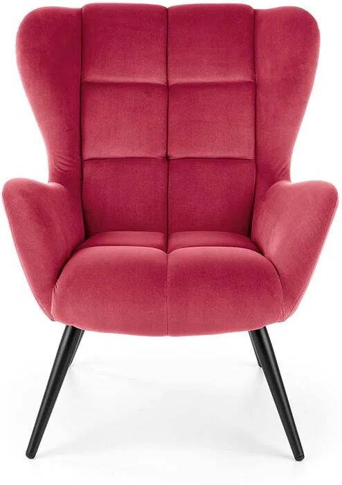garneroarredamenti Poltrona imbottita in velluto bordeaux nero Polly