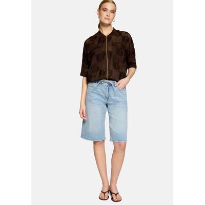 Jackenblazer ZERO "Damen mit Fledermausärmeln", Damen, Gr. 40, braun (chocolate plum), Obermaterial: 90% Polyester, 10% Elasthan. Futter: ohne Futter, unifarben, lässig geschnitten normal, Rundhals, Blazer, Stickerei