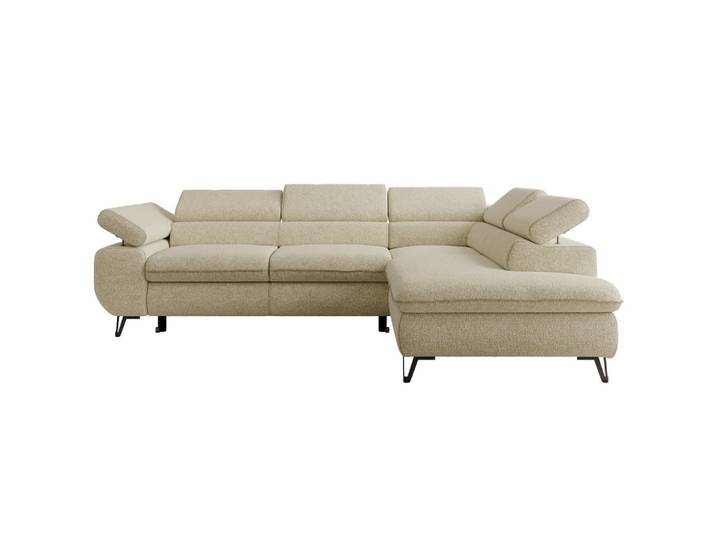 ECKSOFA PABLO L Creme Struktur - Rechts Seite