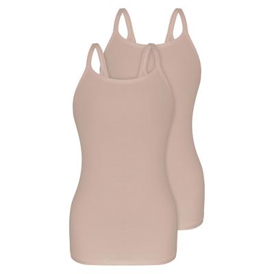 Achseltop SASSA "2er Pack Top DAILY LOVE", Damen, Gr. 36, 2 Stk., beige (nude), Single-Jersey, , Basic, figurumspielend, U-Boot-Ausschnitt, Unterhemden