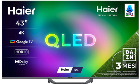 HAIER S80 Series Smart TV QLED 43'' H43S80FUX, 4K, Google TV, HDR10, Google Assistant, HDMI 2.1 x4, Bluetooth 5.1