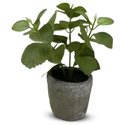 Kunstpflanze Minze 26 cm Stoff Grün
