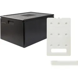 KIT FROID - 1 isothermischer Behälter PPE 80L - Öffnung von oben - Format geeignet für Kisten 60 x 40 cm + 1 eutektische Platte GN1/1 kalt 4kg