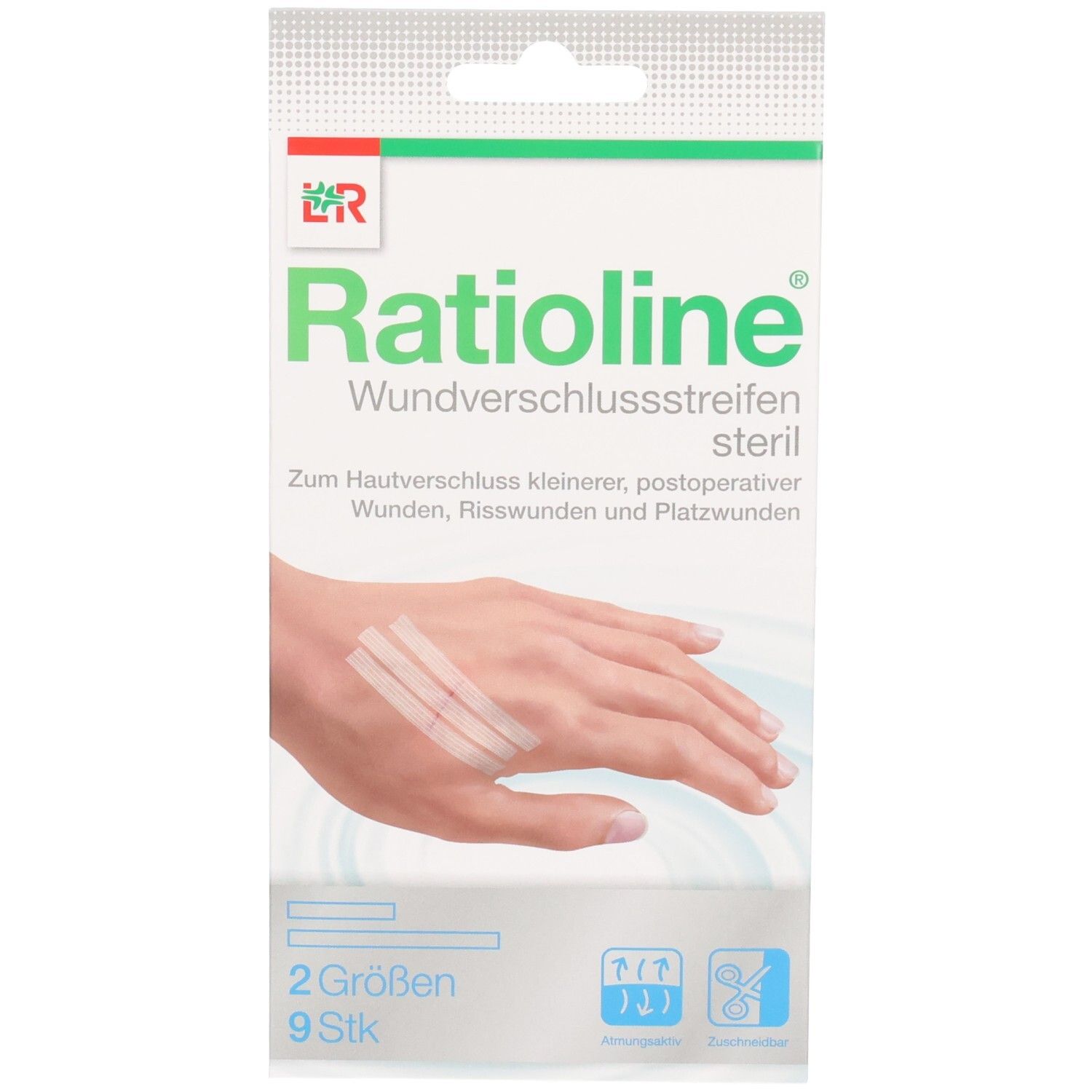 Ratioline Wundverschlussstreifen steril 2 Größen 9 St Pflaster