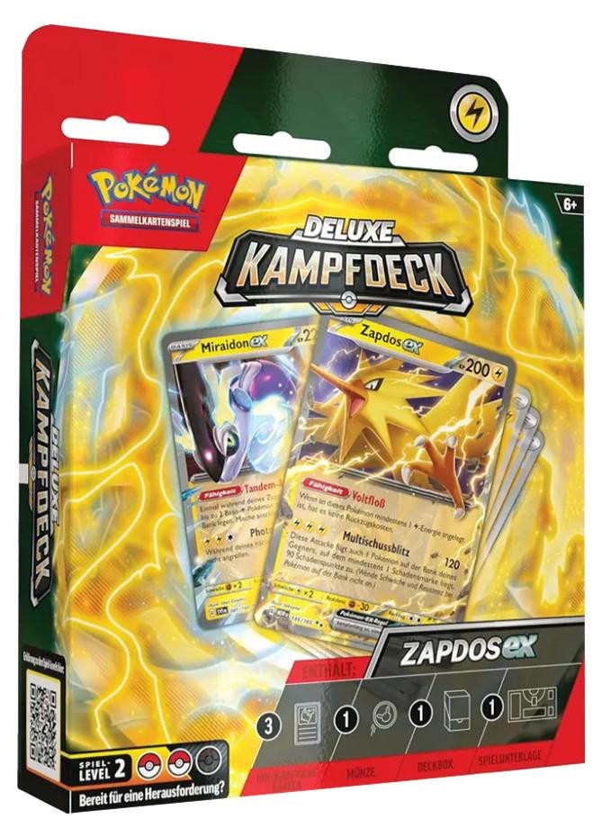 Pokémon Deluxe Strijddek Zapdos EX Nintendo Duitse versie