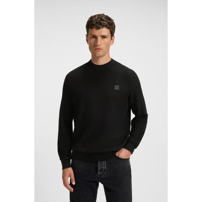 Strickpullover BOSS ORANGE "Anion Cotton Cashmere", Herren, Gr. L, schwarz (schwarz001), Strick, Obermaterial: 95% Baumwolle, 5% Kaschmir, unifarben, regular fit normal, Rundhals, eingesetzt Bündchen, Pullover Strickpullover, Rundhalsausschnitt,...