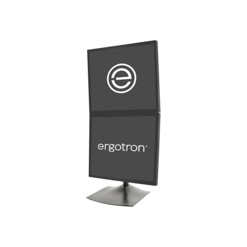 Ergotron DS100 standaard voor 2 verticale schermen tot 27 inch, zwart
