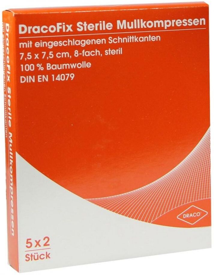 Dracofix Peel Kompressen 7,5x7,5 cm steril 8fach