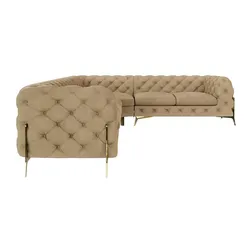 S-STYLE Chesterfield Ecksofa  Natalie ¦ beige ¦ Maße (cm): B: 323 H: 75