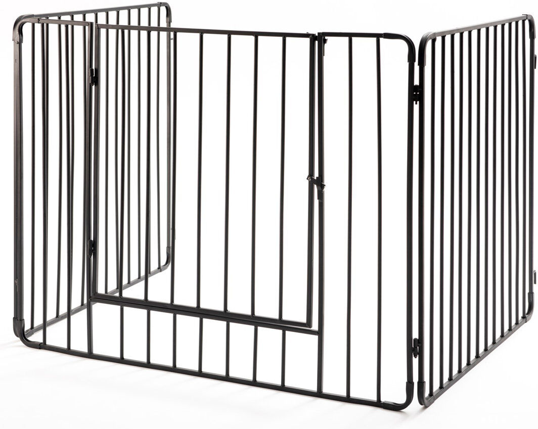 Belfry Heating Destini 3 Panel Steel Fireplace Screen Black 76cm H X 91.5cm W X 71cm D