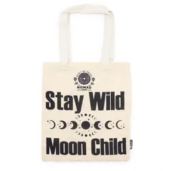 Nomad Sari Iconic Basic Tote Bag - Stay Wild, Moon Child - Natural 4oz