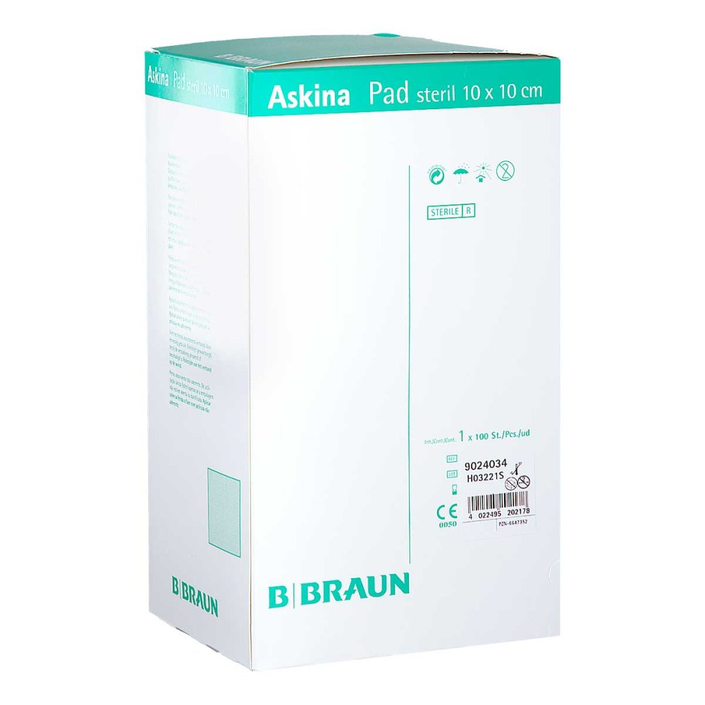 B. Braun Melsungen AG Askina Pad Wundauflage 10x10cm nichthaftend 06647352