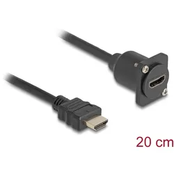 DELOCK D-Typ HDMI Kabel Stecker zu Buchse schwarz 20 cm